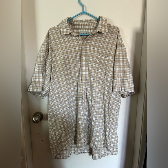 Carhartt Men's Tan Plaid Button Down Shirt - Picture 1 of 4